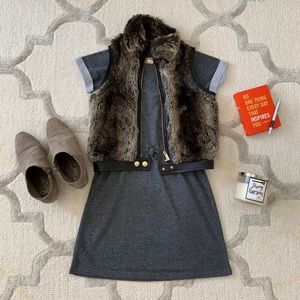 Chic, casual gray polo girl’s dress